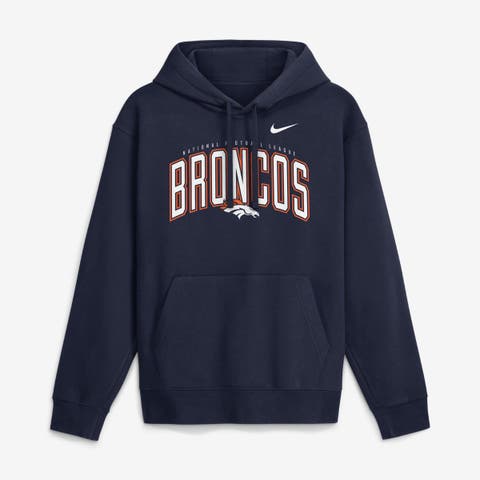 Men's Nike Navy Denver Broncos Expect Victory Club Fleece Pullover Hoodie