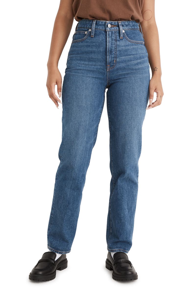 Madewell The Curvy Perfect High Waist Straight Leg Jeans, Main, color, 