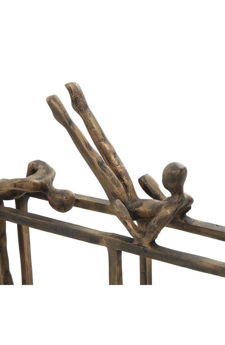 WILLOW ROW Goldtone Metal Modern People Sculpture, Alternate, color, 