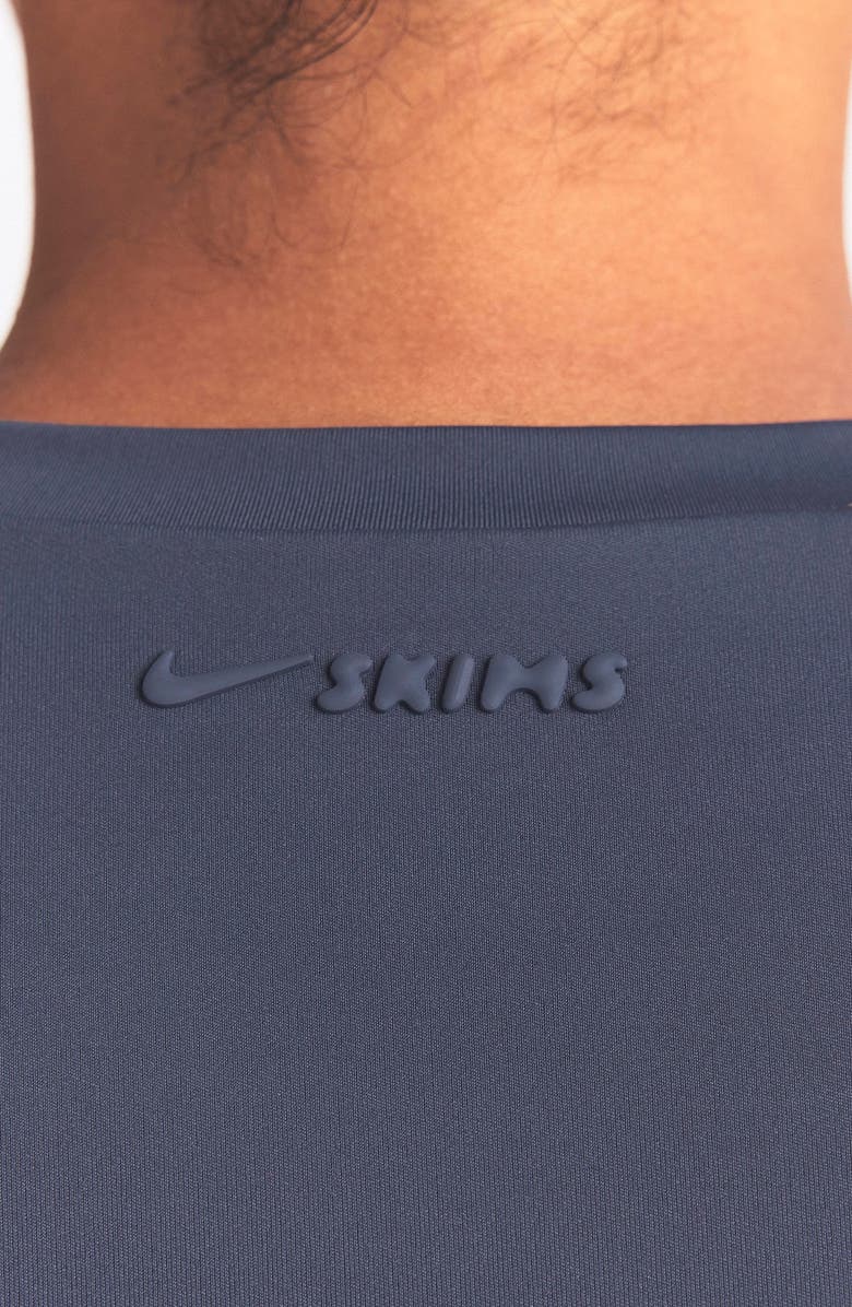 NikeSKIMS Crop Short Sleeve Baseball T-Shirt, Alternate, color, Deep Royal/ Stone