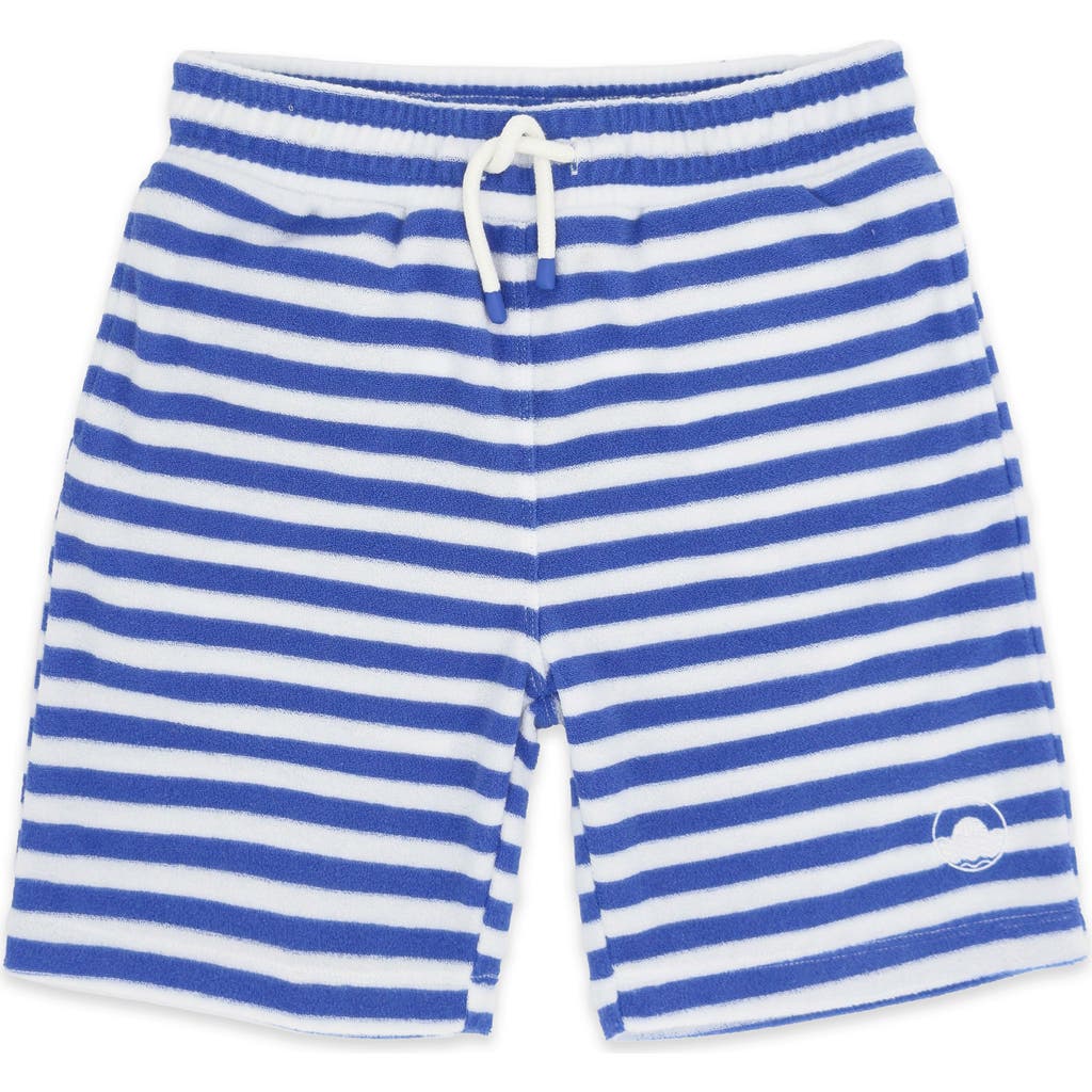 Feather 4 Arrow Babies' Kids' Coastal Stripe Terry Cloth Drawstring Shorts In Blue