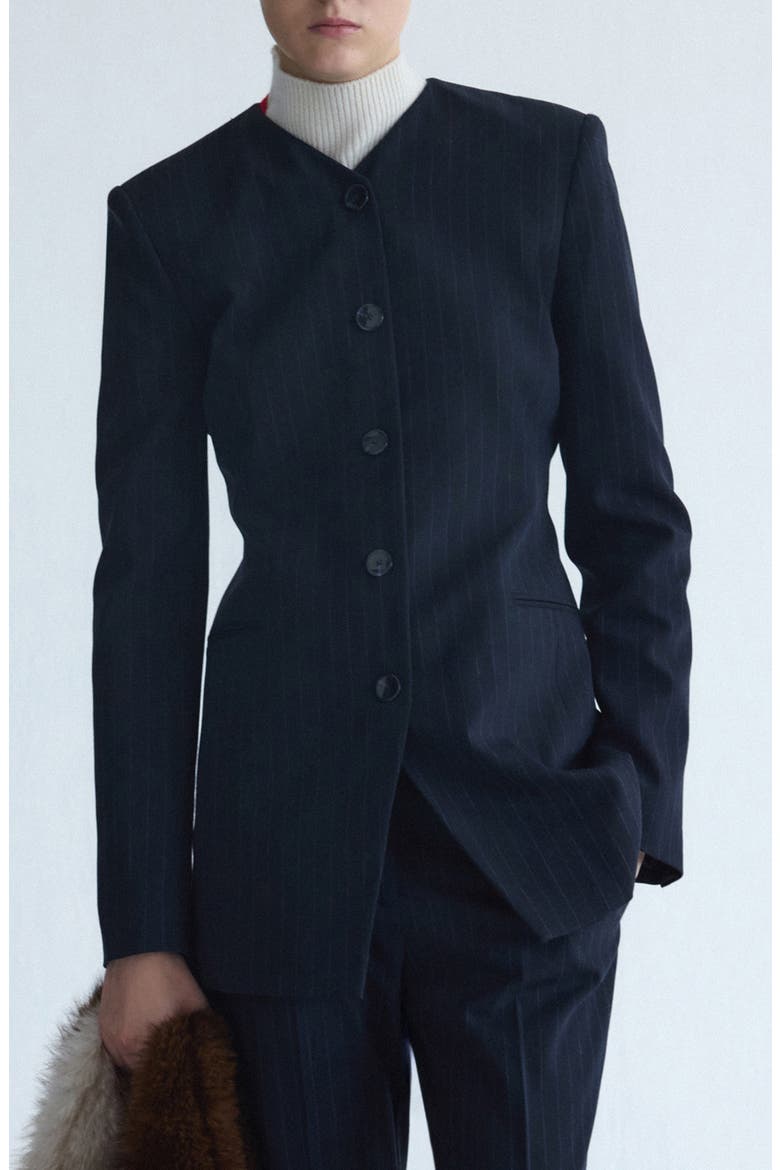 Wool Blend Blazer, Main, color, NAVY