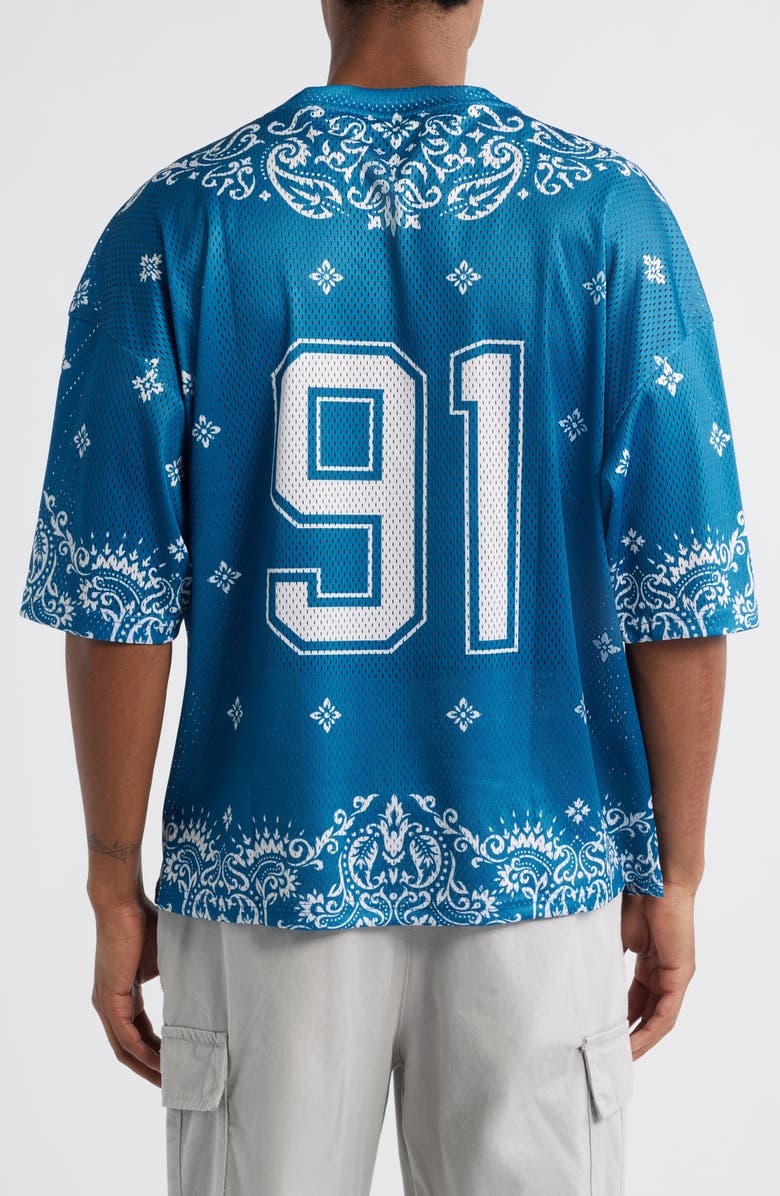 CRIMINAL DAMAGE Paisley Mesh T-Shirt, Alternate, color, Blue/White