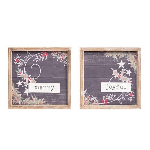 Wood Dimensional Word Christmas Decor set of two home decor