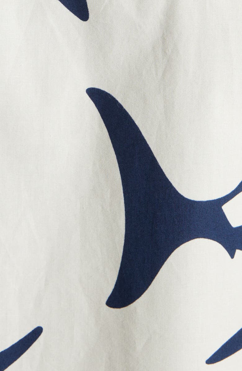 Moncler Shark Print Cotton Snap-Up Shirt, Alternate, color, 