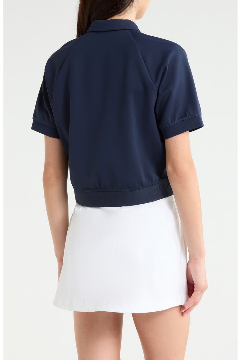 Cropped Stretch Scuba Quarter Zip Polo, Alternate, color, TWILIGHT