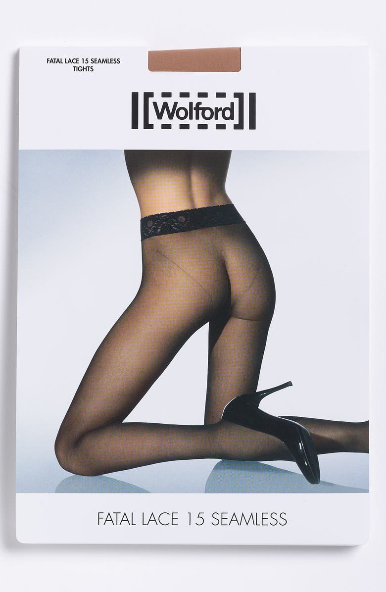 Wolford 'Fatal Lace 15' Seamless Stockings, Alternate, color,