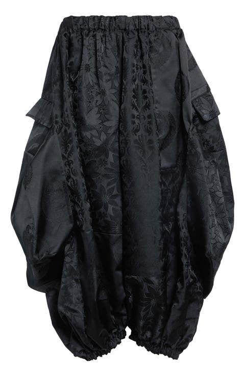 Floral Jacquard Wide Leg Pants
