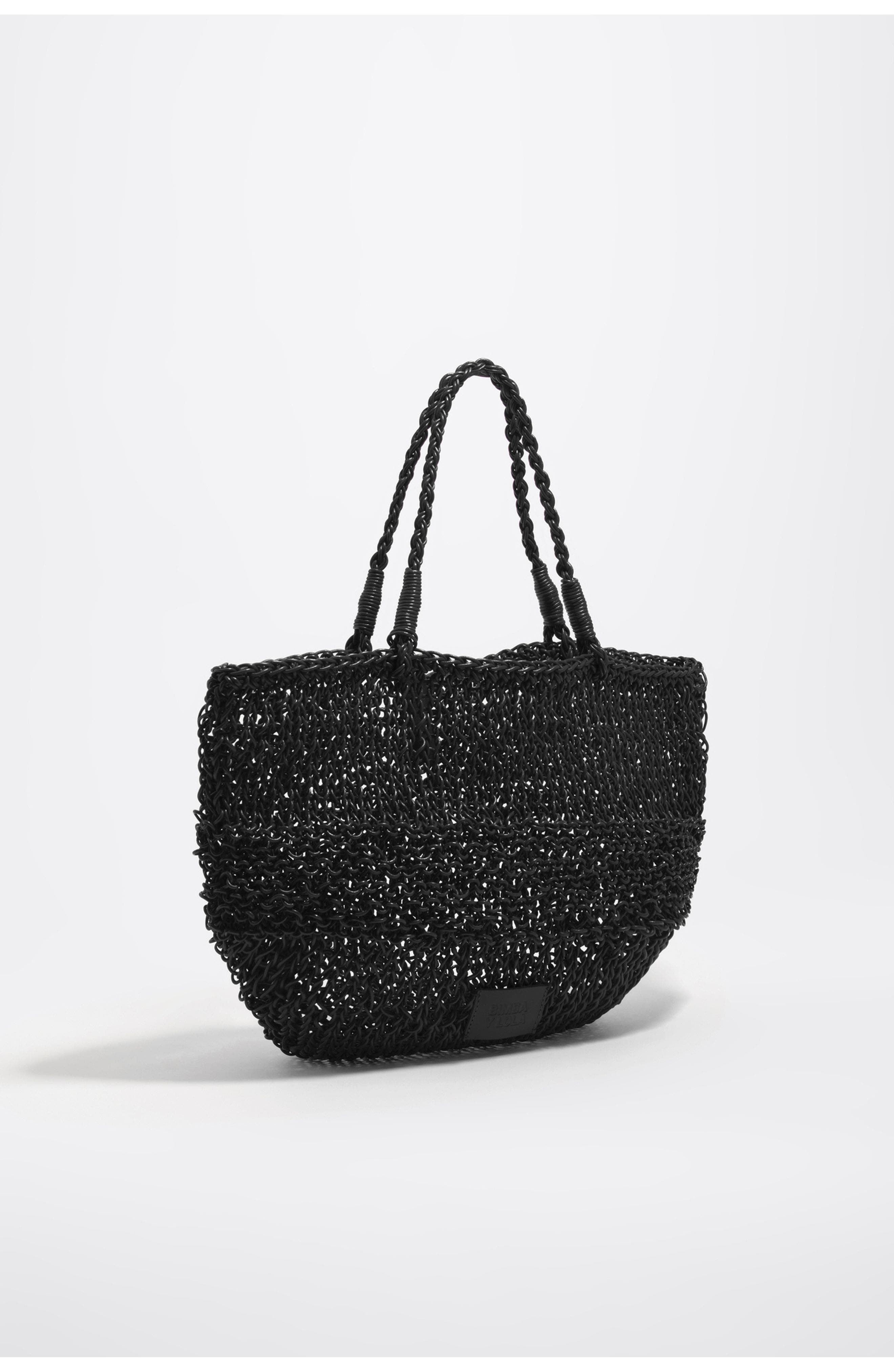Leather Flat Shoulder Bag, Main, color, BLACK