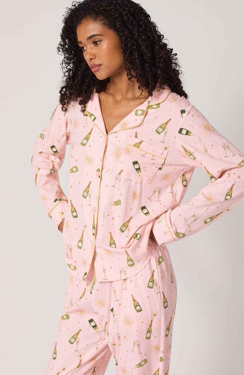 BedHead Pajamas Print Jersey Pajamas, Alternate, color, Pop Fizz Clink