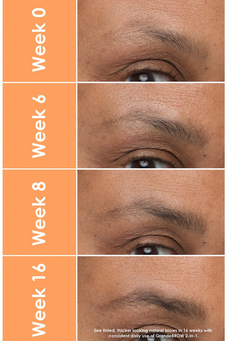 GrandeBROW 2-in-1 Tinted Brow Gel + Brow Enhancing Serum, Alternate, color, TAUPE