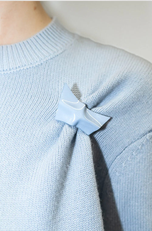 Kate Barton Pinched Merino Cashmere Sweater In Blue