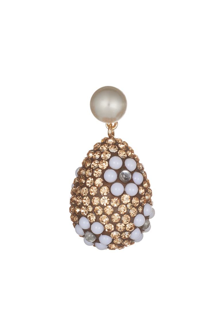 Curiosity Crystal Drop Earrings, Alternate, color, TORY GOLD / LIGHT BROWN