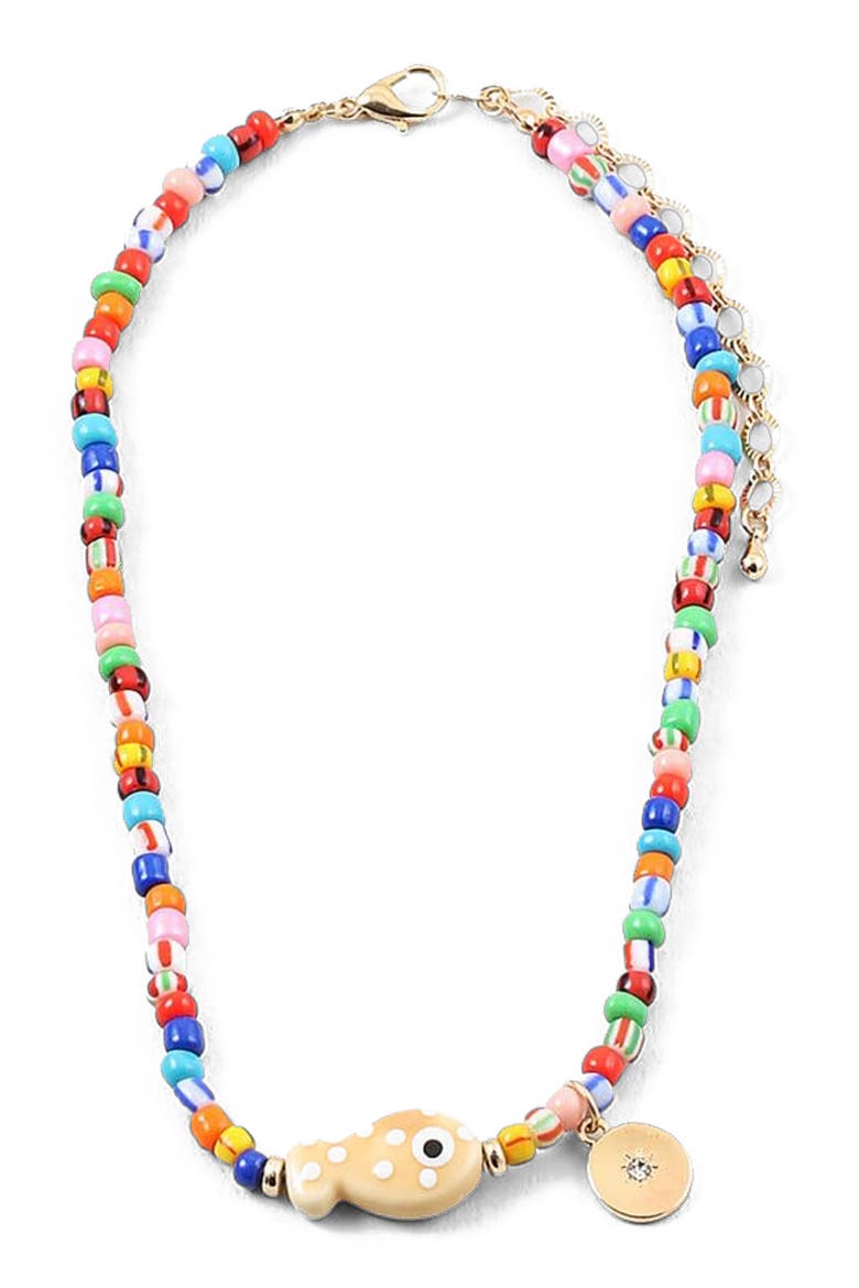 Maui Fish Necklace, Main, color, Red