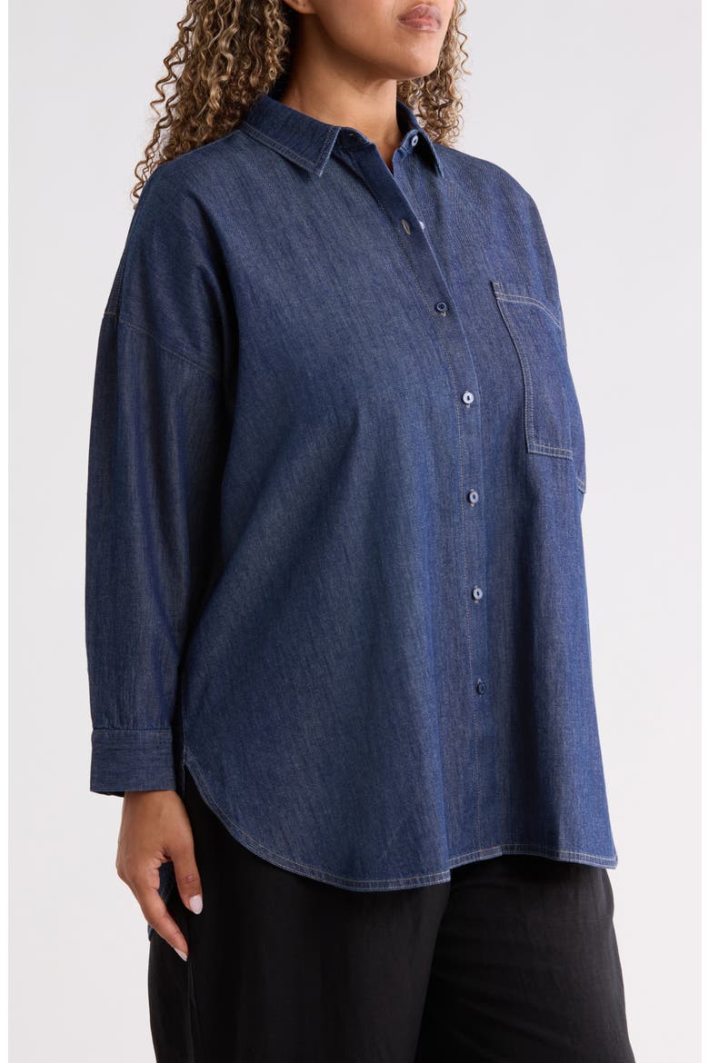 Classic Collar Organic Cotton Shirt, Alternate, color, DARK INDIGO