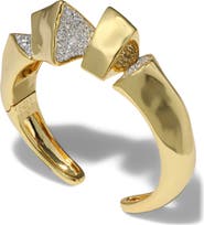 Alexis Bittar Solanales Crystal Pavé Fragment Hinge Cuff Bracelet