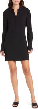 Theory Slim Fit Long Sleeve Polo Dress