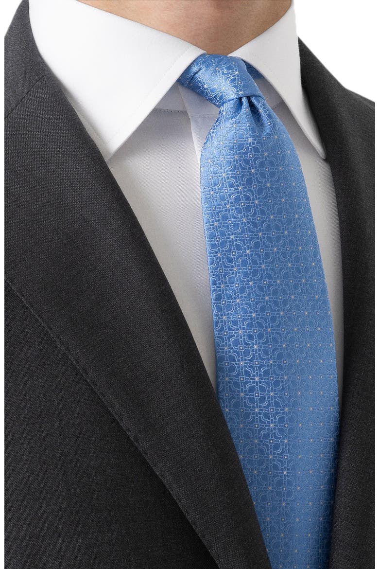 Jacquard Silk Tie, Alternate, color, BLUE