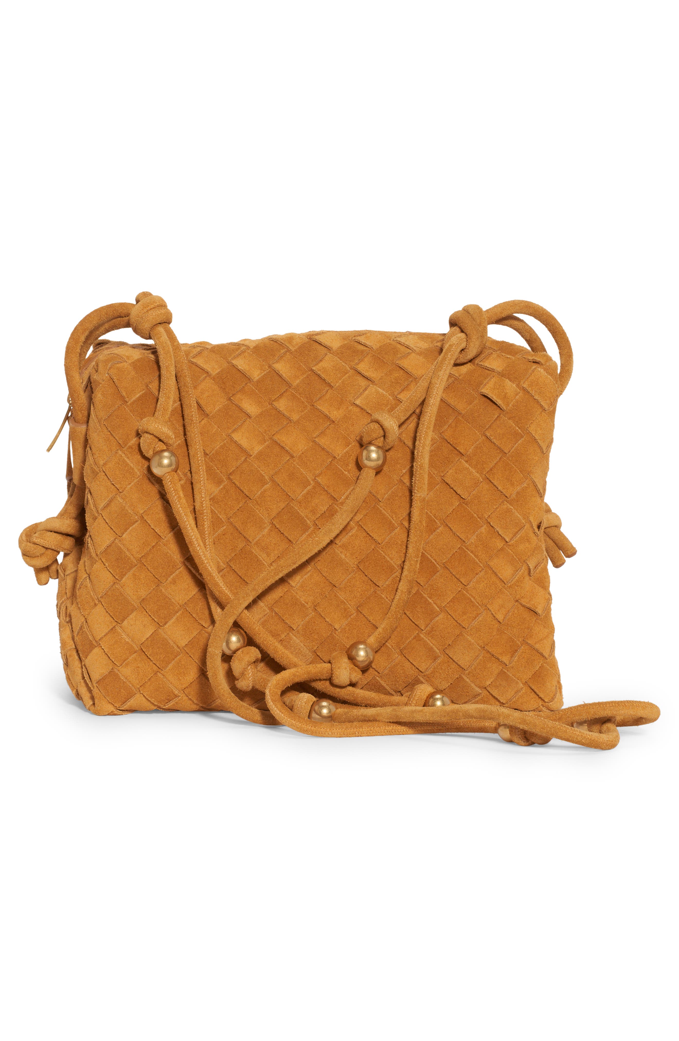 Bottega Veneta Medium Intrecciato Suede Shoulder Bag, Alternate, color, 