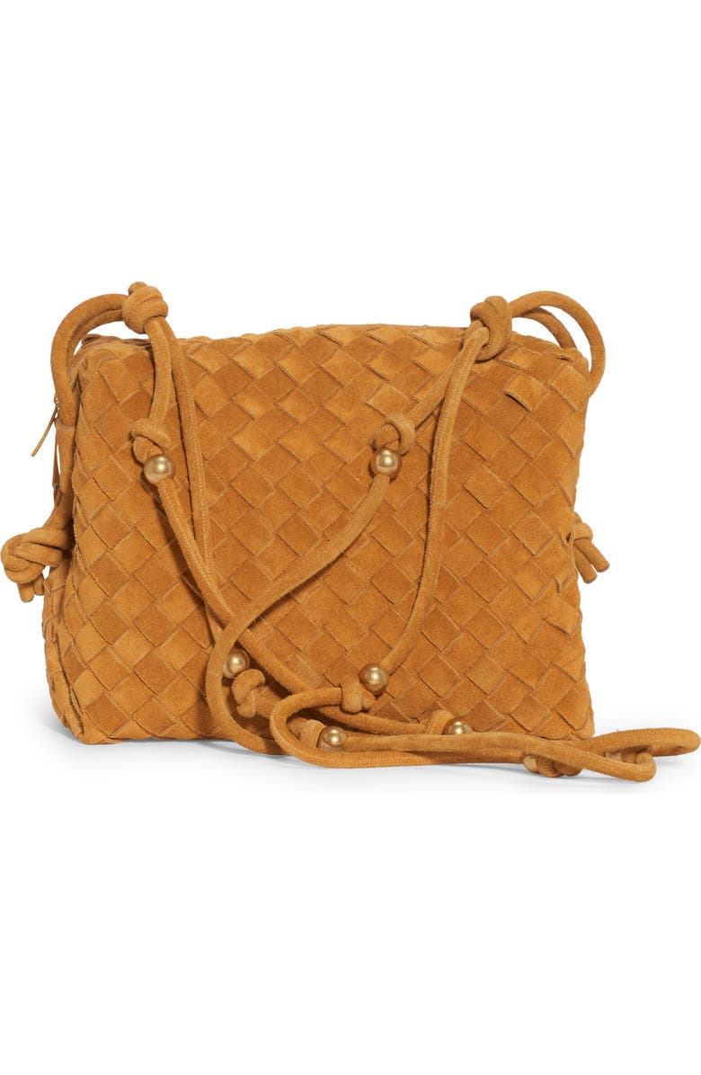 Bottega Veneta Medium Intrecciato Suede Shoulder Bag, Alternate, color,