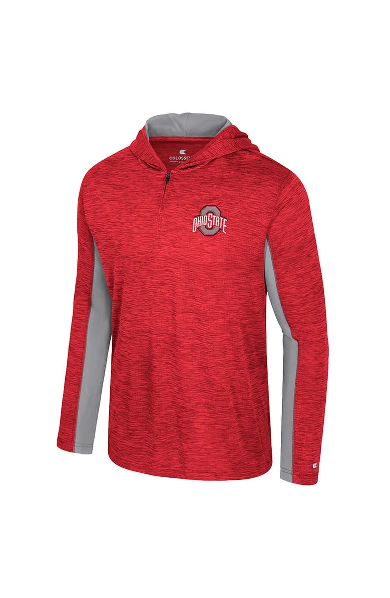 COLOSSEUM Men's Colosseum Scarlet Ohio State Buckeyes Always Sunny Quarter-Zip Hoodie, Alternate, color, Scarlet