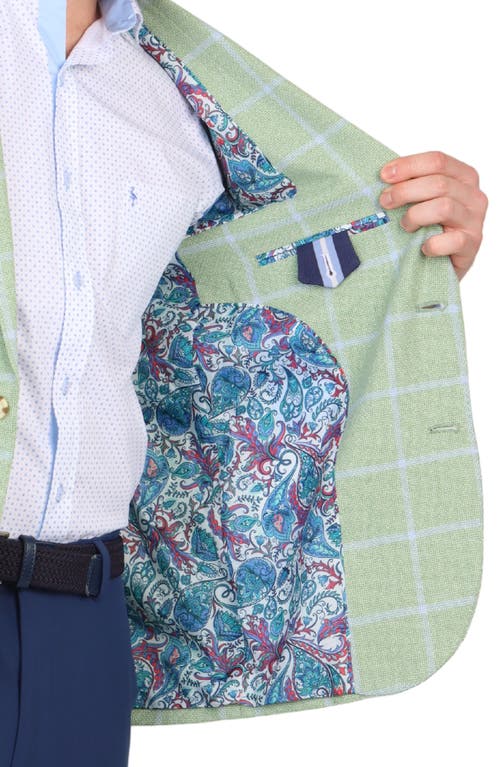 Tailorbyrd Textured Yarn Dyed Windowpane Sport Coat In Olive