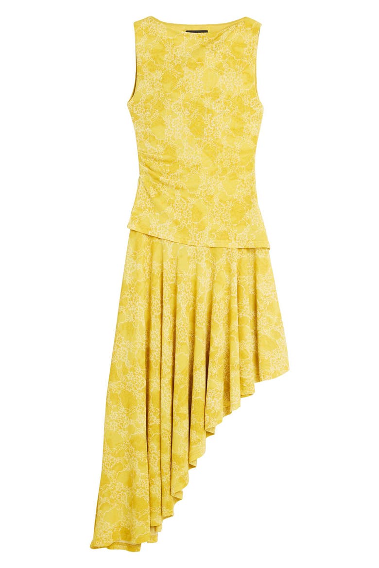 Floral Sleeveless Asymmetric Hem Dress, Alternate, color, YELLOW