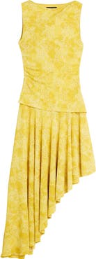 Desigual Floral Sleeveless Asymmetric Hem Dress