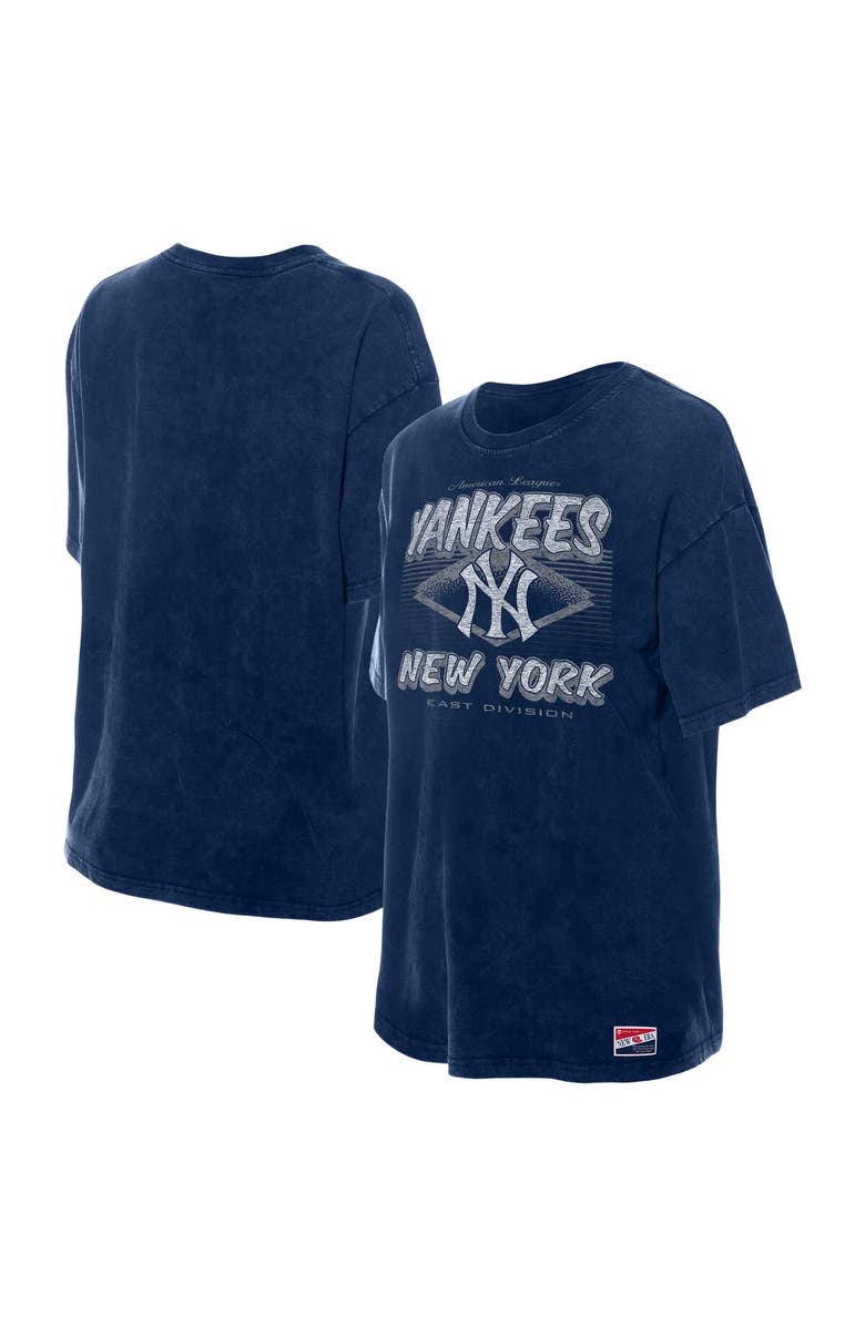 New Era Women's New Era  Navy New York Yankees Mineral Wash Oversized T-Shirt, Main, color, Navy
