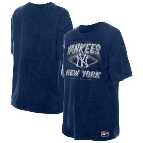 Women's New Era  Navy New York Yankees Mineral Wash Oversized T-Shirt