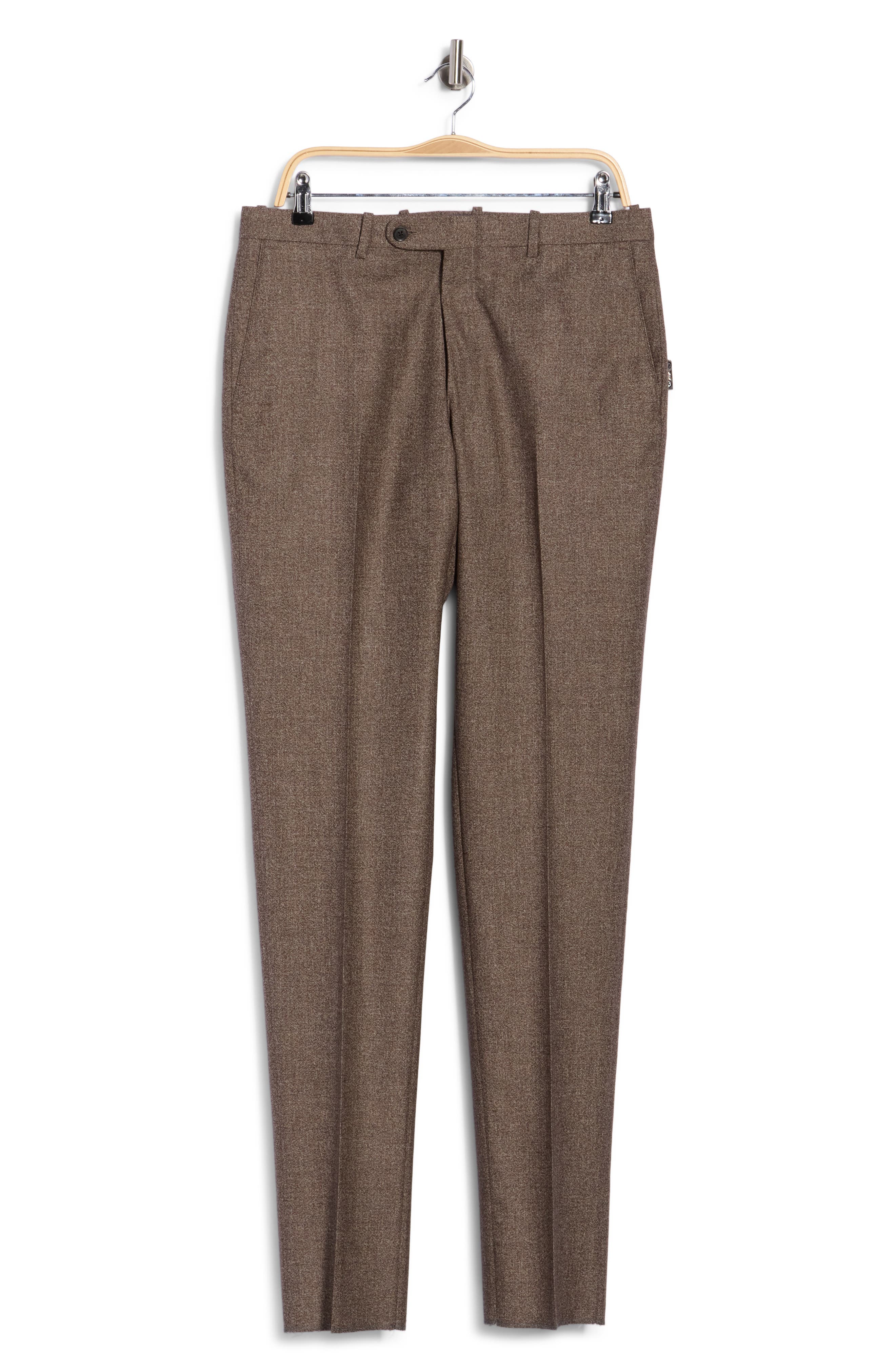 Harker Flat Front Wool and Cotton Trousers