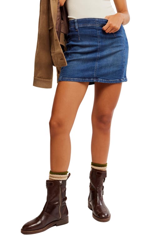 Shop Free People Daylight Denim Miniskirt In Helix