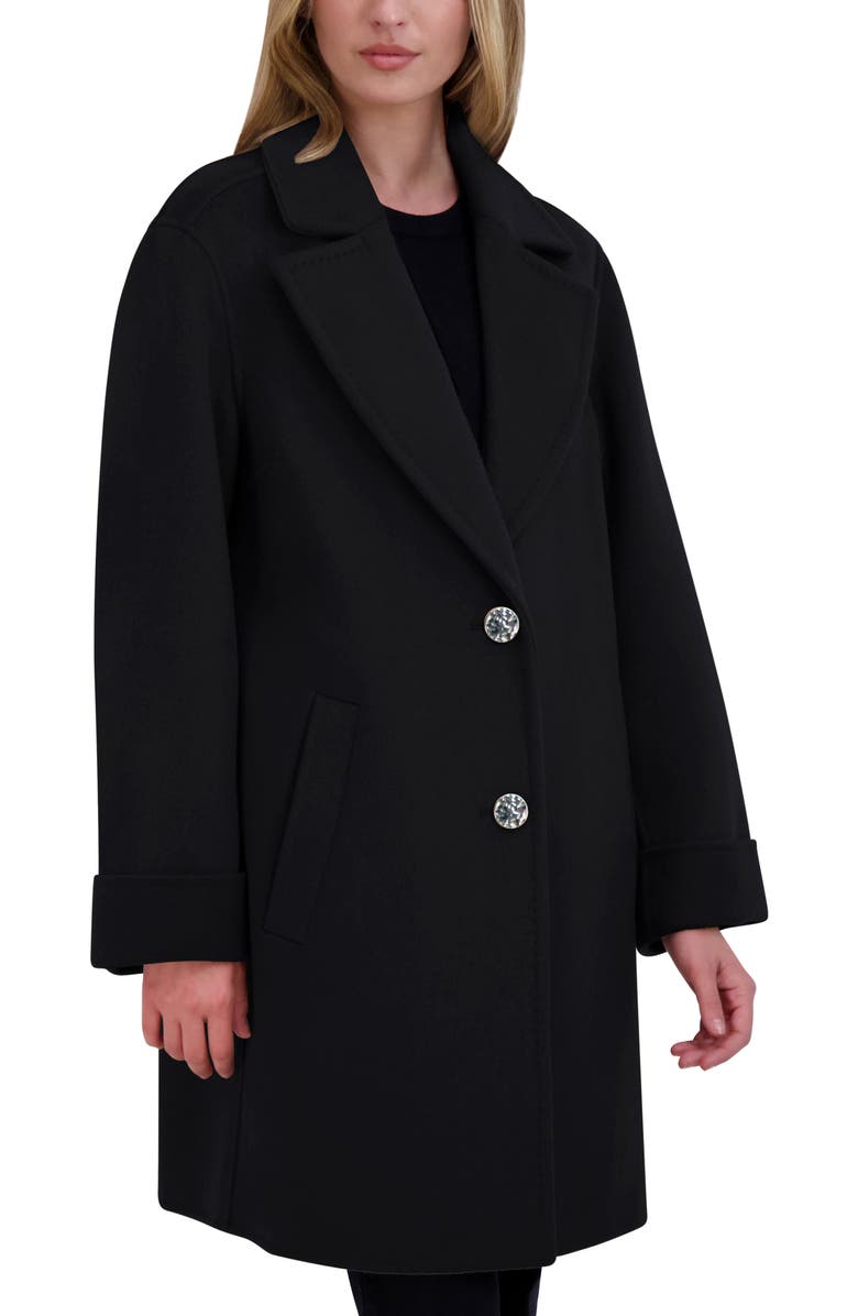 Tahari Sandra Oversize Wool Blend Coat, Alternate, color, Black