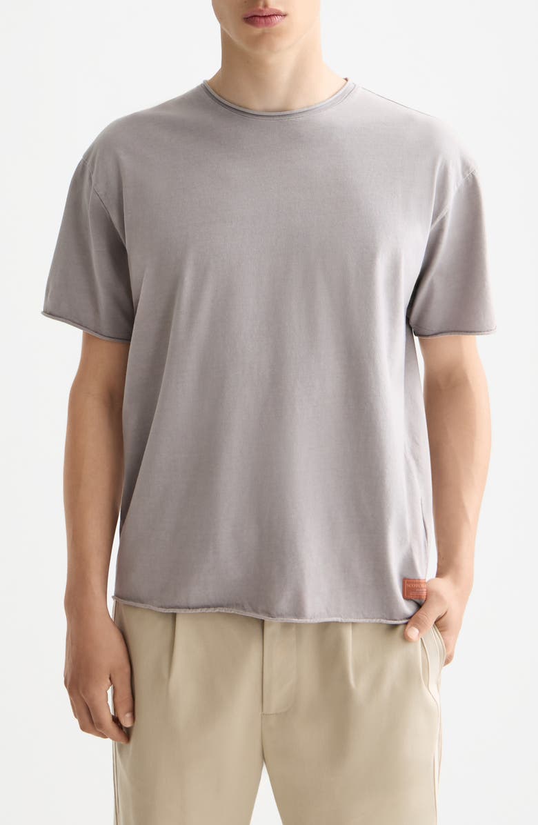 Scotch & Soda Raw Edge Cotton T-Shirt, Main, color, Gull