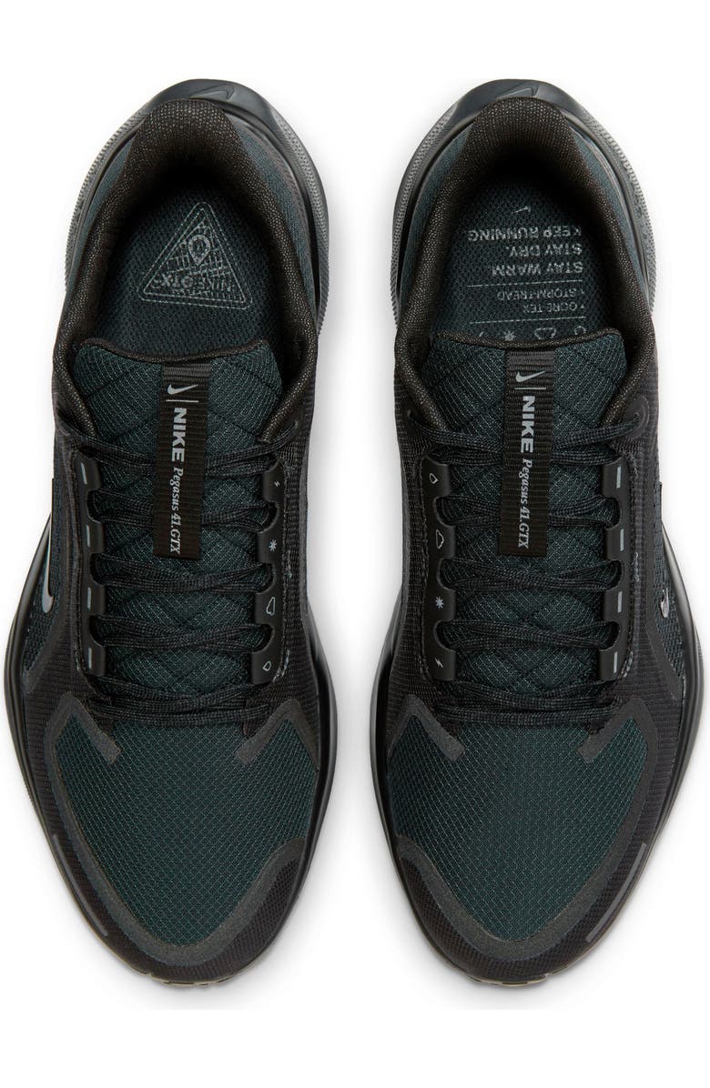 Nike Air Zoom Pegasus 41 Gore-Tex<sup>®</sup> Waterproof Running Shoe, Alternate, color, 001 Black/Black