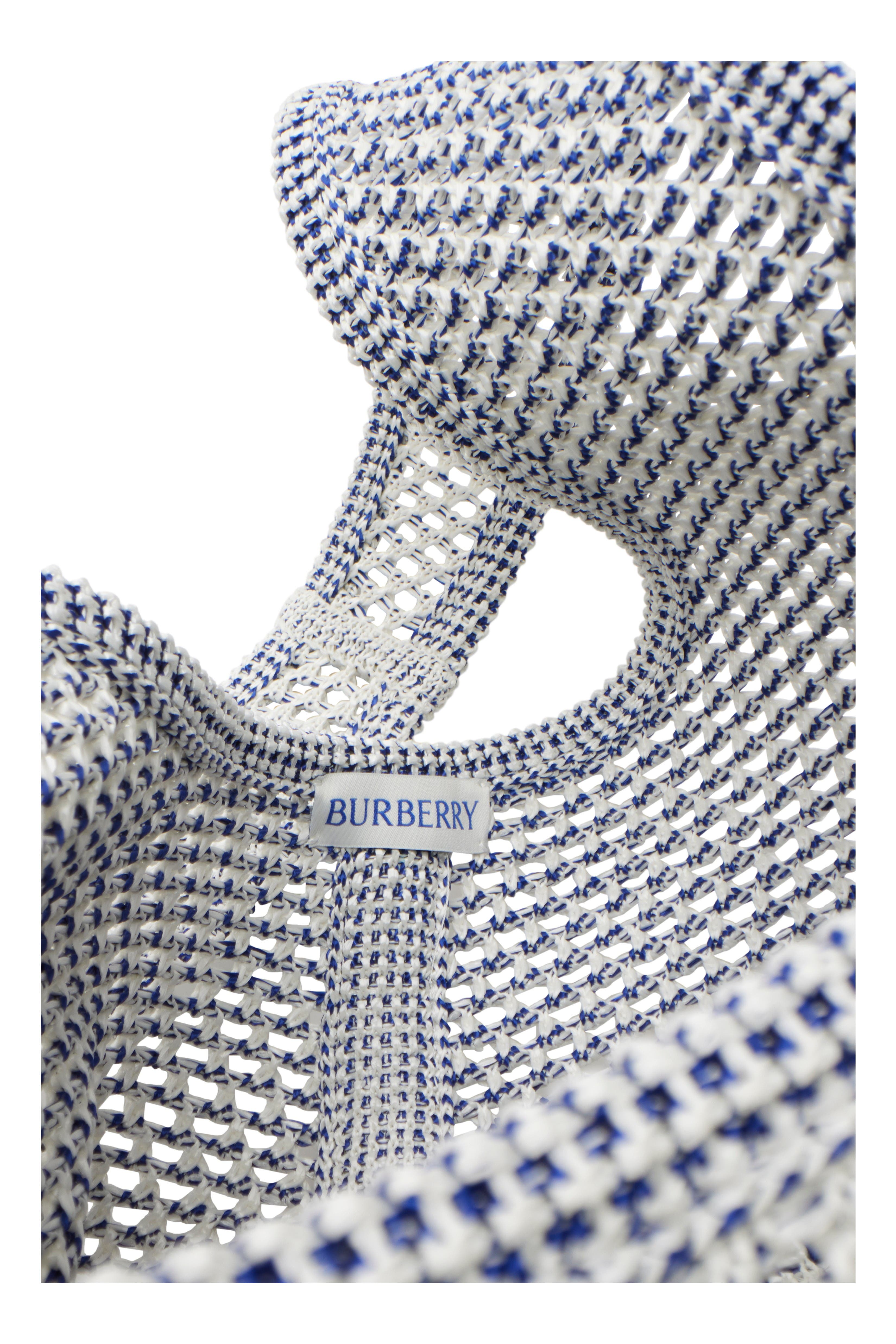 Burberry Large EKD Crochet Bag, Alternate, color, White