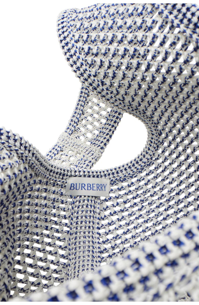 Burberry Large EKD Crochet Bag, Alternate, color, White