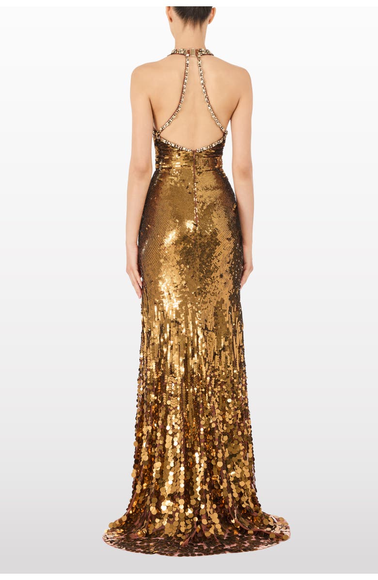 Jenny Packham Lisette Sequin-Embellished Maxi Dress, Alternate, color, Bronze