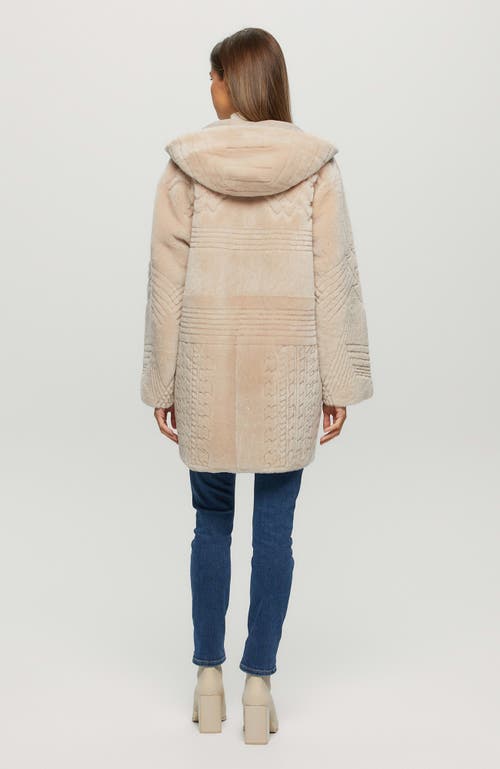 Gorski Reversible Shearling Parka With Pattern In Brown