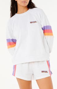 Rip Curl Las Dalias Cotton Blend Fleece Raglan Sweatshirt