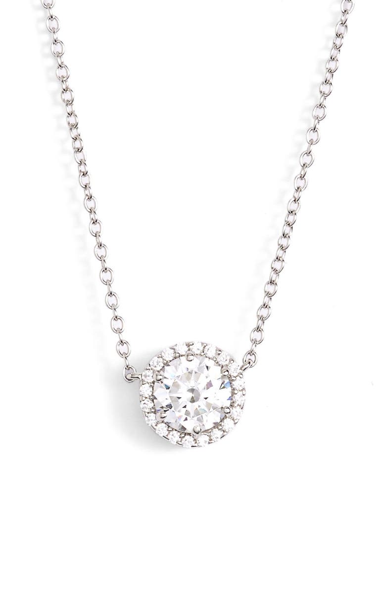 Lafonn 'Lassaire' Halo Pendant Necklace, Main, color, 