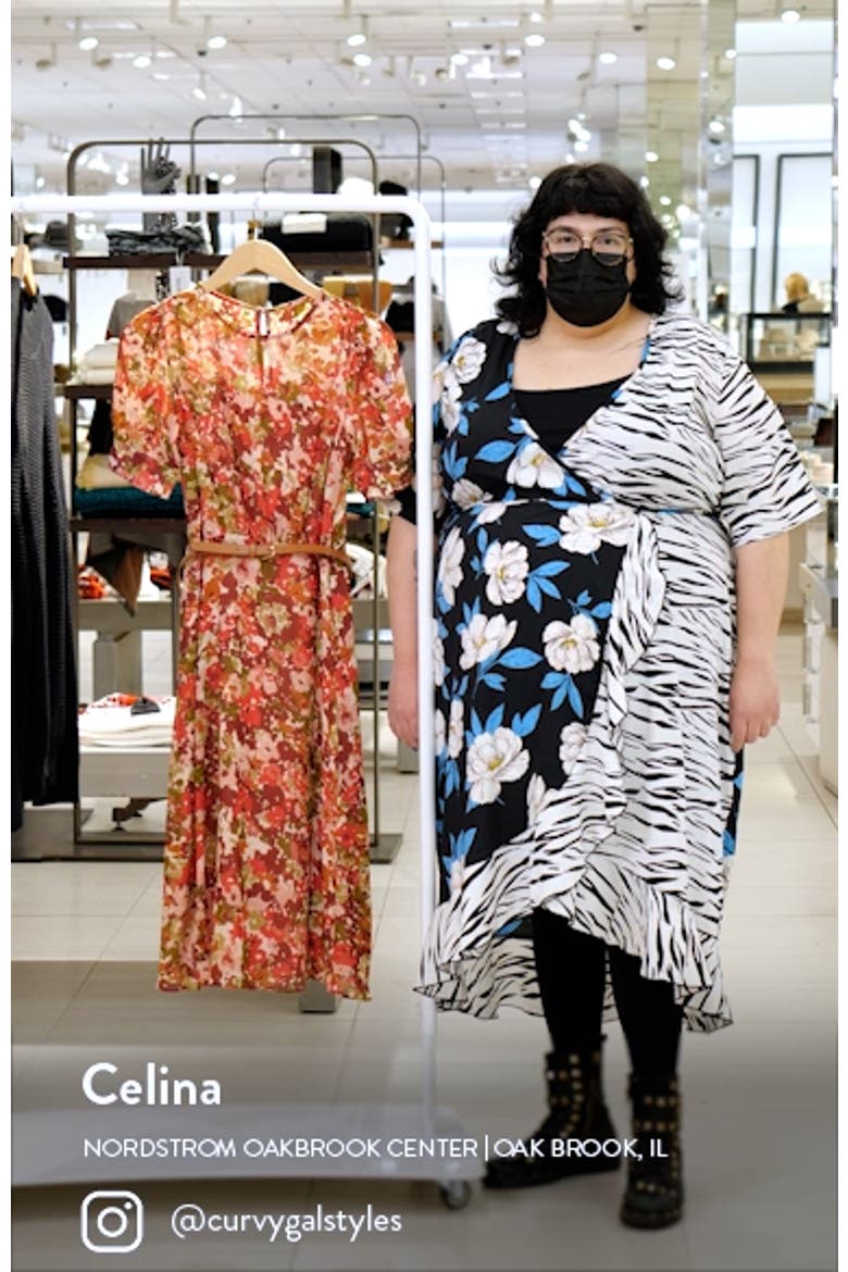 Floral Chiffon Midi Dress video