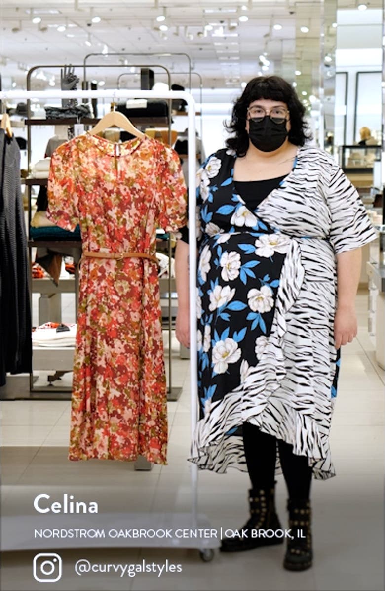 Floral Chiffon Midi Dress, sales video thumbnail