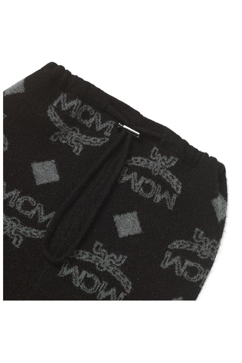 Neck Warmer in Monogram Wool Jacquard, Alternate, color, Black