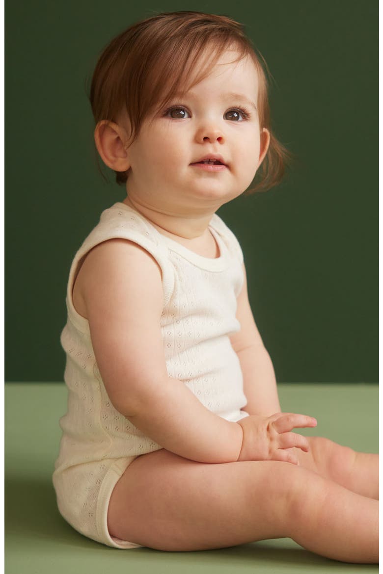 Pointelle Organic Cotton Bodysuit, Alternate, color, NATURAL