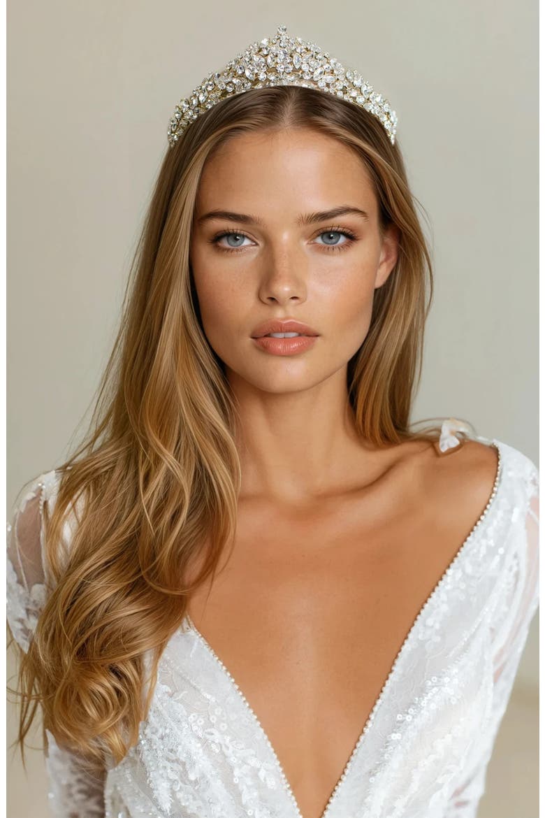Elizabeth Crystal Crown (Nordstrom Exclusive), Alternate, color, GOLD