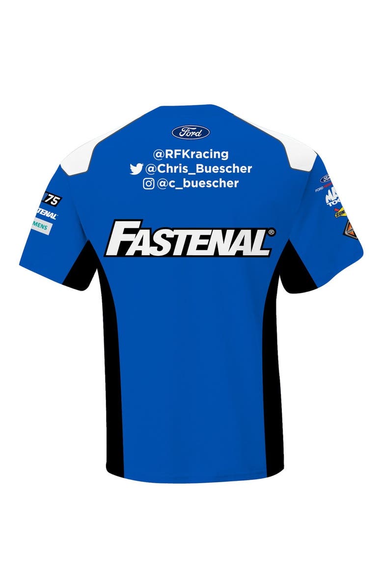 RFK Racing Men's RFK Racing Blue Chris Buescher Fastenal Sublimated Uniform T-Shirt, Alternate, color, 