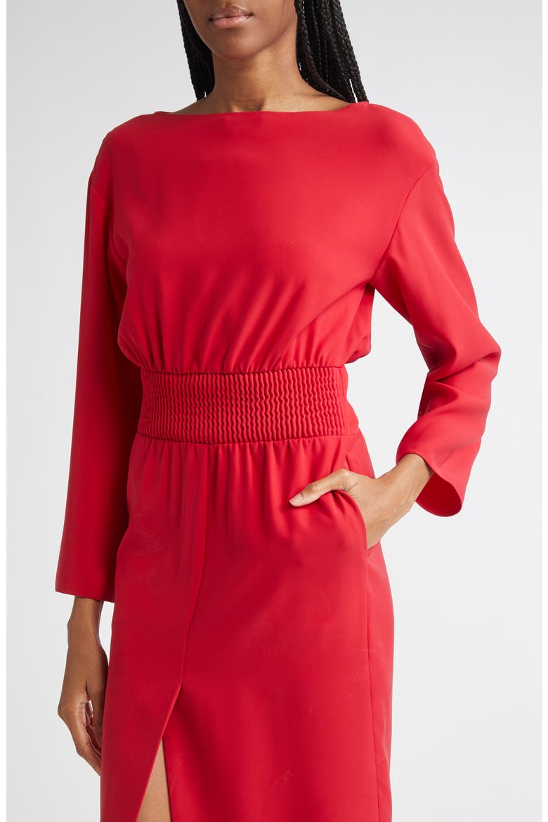 Long Sleeve Techno Cady Dress, Alternate, color, SOLID MEDIUM RED