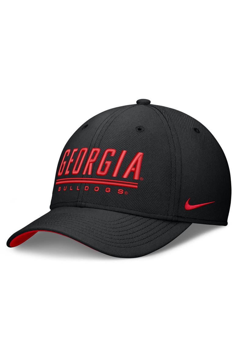 Men's Nike Black Georgia Bulldogs Game Day Rise Swooshflex Hat, Main, color, Black