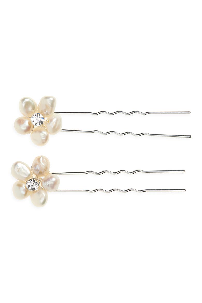Rosalie Set of Hair Pins (Nordstrom Exclusive), Main, color, SILVER